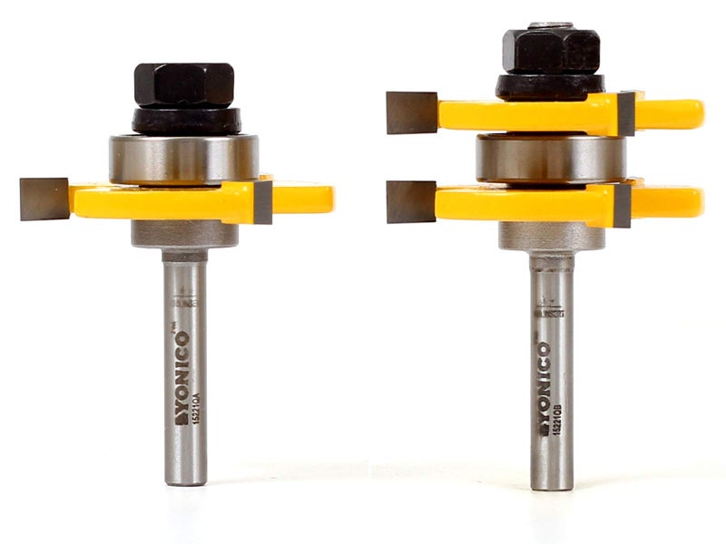 YONICO Tongue and Groove Router Bits Set Up to 3/4-Inch Stock 1/2" Cutting Depth 2 Bit Set 1/4-Inch Shank for Edge-to-Edge Hardwood Flooring, Paneling, Cabinet Door, Plywood Sheathing 15221q - Image 3
